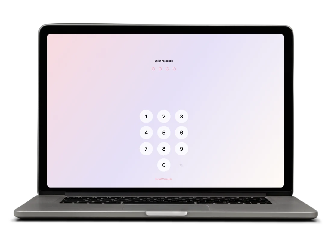 The Manifestly passcode lock screen on a Mac, asking for a four-digit PIN